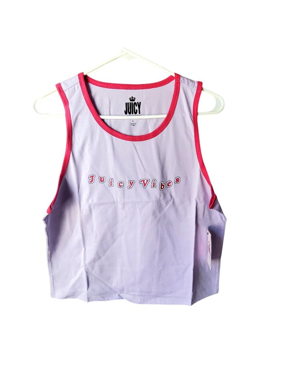Juicy Couture Juicy  Vibes Purple & Pink Tank Top Crew neck Comfortable fit  S L